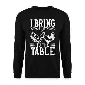 Arm wrestling arm wrestling - Unisex Sweatshirt - black - Front - Alina (178cm) & Michal (187cm)