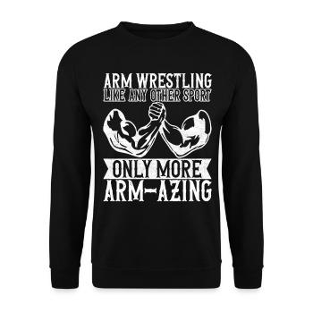 Arm wrestling arm wrestling - Unisex Sweatshirt - black - Front - Alina (178cm) & Michal (187cm)