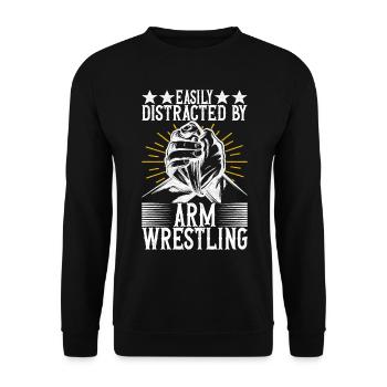 Arm wrestling arm wrestling - Unisex Sweatshirt - black - Front - Alina (178cm) & Michal (187cm)