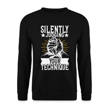 Arm wrestling arm wrestling - Unisex Sweatshirt - black - Front - Alina (178cm) & Michal (187cm)