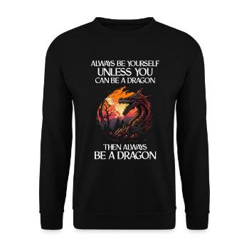 Mythical Creature Dragon Gift Men Dragon For A - Unisex Sweatshirt - black - Front - Alina (178cm) & Michal (187cm)