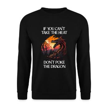 Créature mythique Dragon Cadeau Hommes Dragon pour un - Sweat-shirt Unisexe - noir - Devant - Alina (178cm) & Michal (187cm)