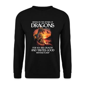 Mythical Creatures Dragon Gift Men Dragon for a - Unisex Sweatshirt - black - Front - Alina (178cm) & Michal (187cm)