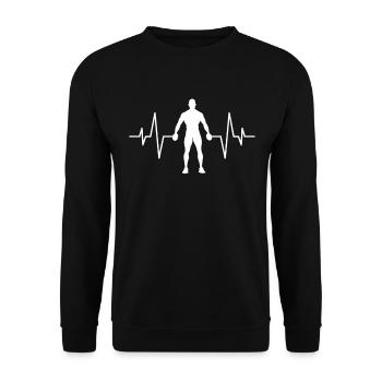 Rythme cardiaque de fitness - Sweat-shirt Unisexe - noir - Devant - Alina (178cm) & Michal (187cm)