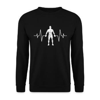 Rythme cardiaque de fitness - Sweat-shirt Unisexe - noir - Devant - Alina (178cm) & Michal (187cm)