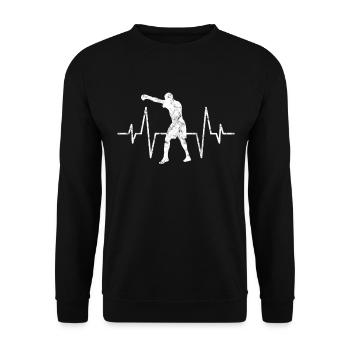 Battement de cœur de boxe - Sweat-shirt Unisexe - noir - Devant - Alina (178cm) & Michal (187cm)