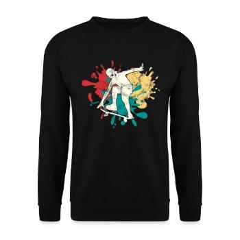 Skater - Unisex Sweatshirt - black - Front - Alina (178cm) & Michal (187cm)