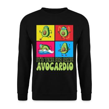 Avocardio Avocado Fitness - Unisex Sweatshirt - black - Front - Alina (178cm) & Michal (187cm)
