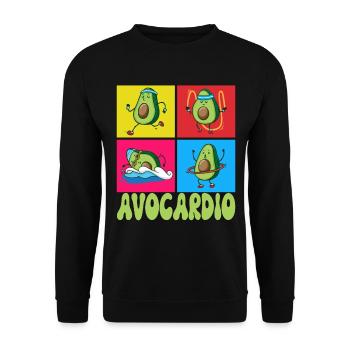 Avocardio Avocado Fitness - Unisex Sweatshirt - black - Front - Alina (178cm) & Michal (187cm)