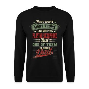 Vatertag Saxophon Musiker Vater Papa Geschenk - Unisex Pullover - Schwarz - Vorne - Alina (178cm) & Michal (187cm)