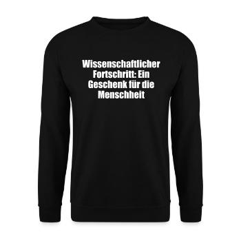 Wissenschaft - Wissenschaftlicher Fortschritt: - Unisex Pullover - Schwarz - Vorne - Alina (178cm) & Michal (187cm)