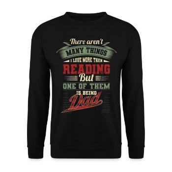 Vatertag Lesen Buch Bücher Vater Papa Geschenk - Unisex Pullover - Schwarz - Vorne - Alina (178cm) & Michal (187cm)