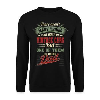 Vatertag Vintage Cars Autoliebhaber Papa Geschenk - Unisex Pullover - Schwarz - Vorne - Alina (178cm) & Michal (187cm)