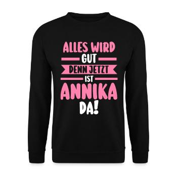 Annika - Unisex Pullover - Schwarz - Vorne - Alina (178cm) & Michal (187cm)