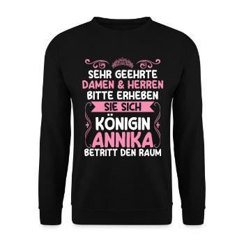 Annika - Unisex Pullover - Schwarz - Vorne - Alina (178cm) & Michal (187cm)