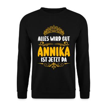 Annika - Unisex Pullover - Schwarz - Vorne - Alina (178cm) & Michal (187cm)