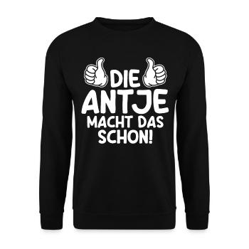 Antje - Unisex Pullover - Schwarz - Vorne - Alina (178cm) & Michal (187cm)