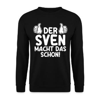 Sven - Unisex Pullover - Schwarz - Vorne - Alina (178cm) & Michal (187cm)