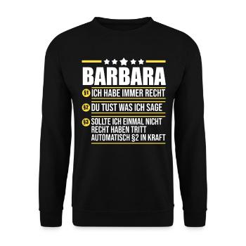 Barbara - Unisex Pullover - Schwarz - Vorne - Alina (178cm) & Michal (187cm)