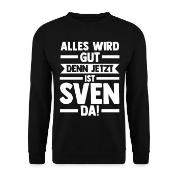 Sven - Unisex Pullover - Schwarz - Vorne - Alina (178cm) & Michal (187cm)