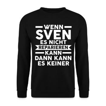 Sven - Unisex Pullover - Schwarz - Vorne - Alina (178cm) & Michal (187cm)