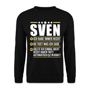 Sven - Unisex Pullover - Schwarz - Vorne - Alina (178cm) & Michal (187cm)