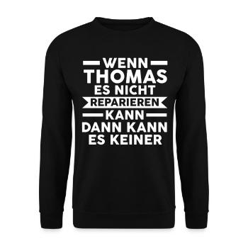 Thomas - Unisex Pullover - Schwarz - Vorne - Alina (178cm) & Michal (187cm)