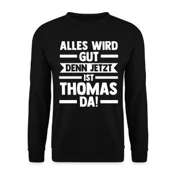 Thomas - Unisex Pullover - Schwarz - Vorne - Alina (178cm) & Michal (187cm)
