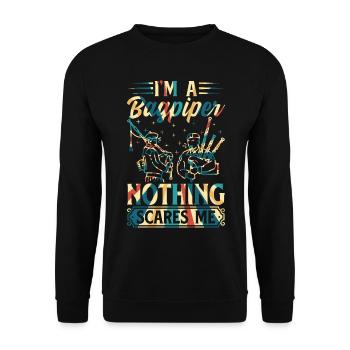 Je suis un joueur de cornemuse Rien ne me fait peur Joueurs de cornemuse - Sweat-shirt Unisexe - noir - Devant - Alina (178cm) & Michal (187cm)