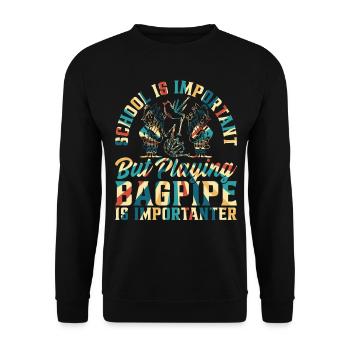 Bagpipe Player School Boy - Back To School Bagpipe - Unisex Sweatshirt - black - Front - Alina (178cm) & Michal (187cm)