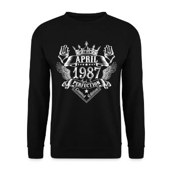 April 1987 | April 1987 Jubiläum 1987 - Unisex Pullover - Schwarz - Vorne - Alina (178cm) & Michal (187cm)
