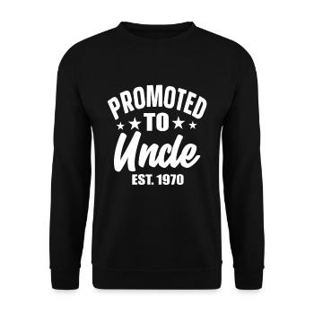 Promoted To Uncle est 1970 - Unisex Pullover - Schwarz - Vorne - Alina (178cm) & Michal (187cm)