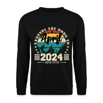 April 2024 Birthday gift April 2024. April - Unisex Sweatshirt - black - Front - Alina (178cm) & Michal (187cm)