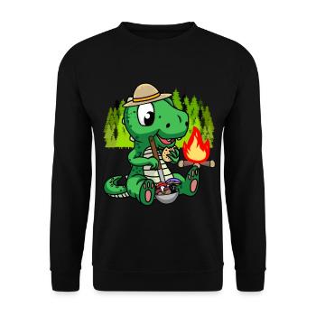 Dino Forest Dwellers Campfire Mythical Creatures Enfants - Sweat-shirt Unisexe - noir - Devant - Alina (178cm) & Michal (187cm)