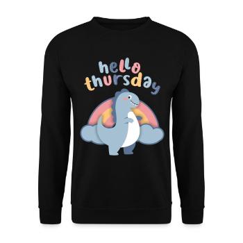 Kawaii dinosaurs. Rainbow, Hello-Thursday - Unisex Sweatshirt - black - Front - Alina (178cm) & Michal (187cm)
