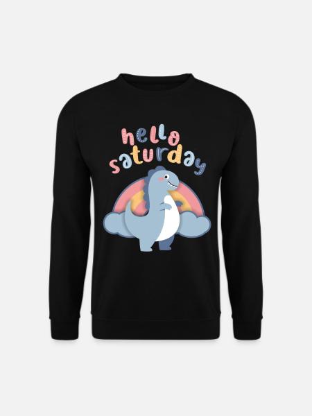 Kawaii dinosaurs. Rainbow, Hello-Saturday - Unisex Sweatshirt - black