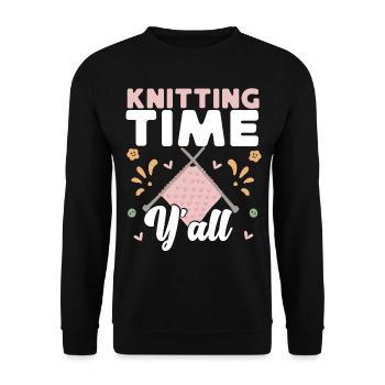 Tricoter Tricoter Tricoter Temps de tricot - Sweat-shirt Unisexe - noir - Devant - Alina (178cm) & Michal (187cm)