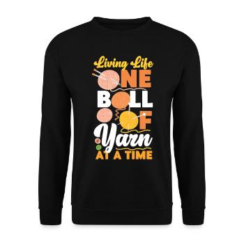 Tricoter Tricoter Living Life One - Sweat-shirt Unisexe - noir - Devant - Alina (178cm) & Michal (187cm)