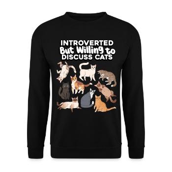 Chats introvertis, mais discutables - Sweat-shirt Unisexe - noir - Devant - Alina (178cm) & Michal (187cm)
