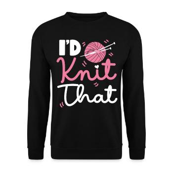 Knitting Knitter Pun I'd Knit That - Unisex Sweatshirt - black - Front - Alina (178cm) & Michal (187cm)