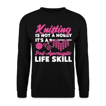 Knitting Knitter Knitting Is Not A - Unisex Sweatshirt - black - Front - Alina (178cm) & Michal (187cm)