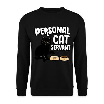 Chat personnel serviteur chat mangeur de nourriture pour chat - Sweat-shirt Unisexe - noir - Devant - Alina (178cm) & Michal (187cm)