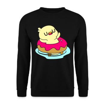 Donut Swimmer Duck Swimmers Swimming Sport - Unisex Sweatshirt - black - Front - Alina (178cm) & Michal (187cm)