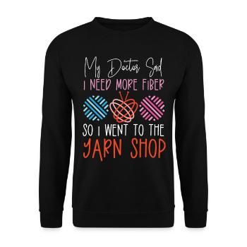 Tricoter Tricoter Mon médecin a dit que je - Sweat-shirt Unisexe - noir - Devant - Alina (178cm) & Michal (187cm)