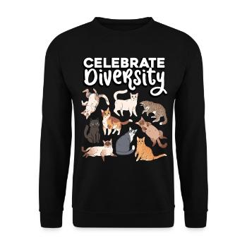 Célébrez la diversité Les chats adorent les jouets la fourrure - Sweat-shirt Unisexe - noir - Devant - Alina (178cm) & Michal (187cm)