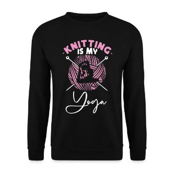 Tricoter Tricoter Tricoter est mon - Sweat-shirt Unisexe - noir - Devant - Alina (178cm) & Michal (187cm)