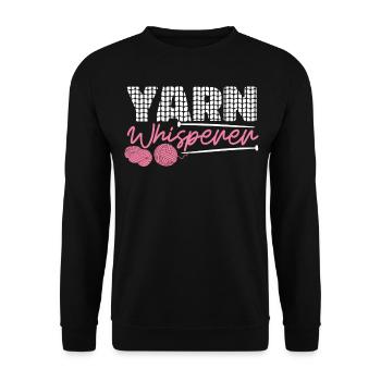 Knitting Knitter Yarn Whisperer - Unisex Pullover - Schwarz - Vorne - Alina (178cm) & Michal (187cm)