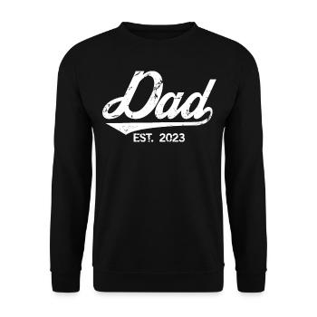 2023, Dad To Be, Schwangerschaftsankündigung - Unisex Pullover - Schwarz - Vorne - Alina (178cm) & Michal (187cm)
