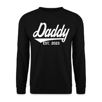 Papa est. 2023, Papa en devenir, annonce de grossesse - Sweat-shirt Unisexe - noir - Devant - Alina (178cm) & Michal (187cm)