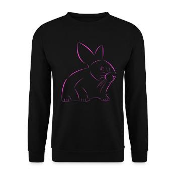 Hase gezeichnet - Unisex Pullover - Schwarz - Vorne - Alina (178cm) & Michal (187cm)